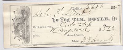 Tim Doyle, Tug to S. A. Wood, Receipt