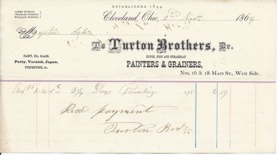 Turton Brothers to Mystic, Receipt