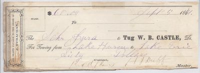 W. B. Castle, Tug to Jura, Receipt