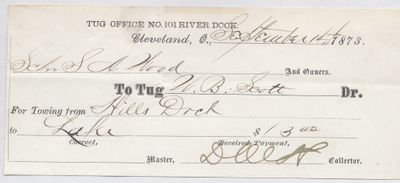 W. B. Scott, Tug to S. A. Wood, Receipt