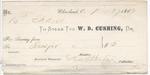 W. D. Cushing, Tug to S. A. Wood, Receipt