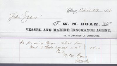 W. M. Egan to Jura, Receipt