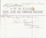 W. M. Egan to John B. Wilbor, Receipt