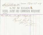 W. M. Egan to John B. Wilbor, Receipt