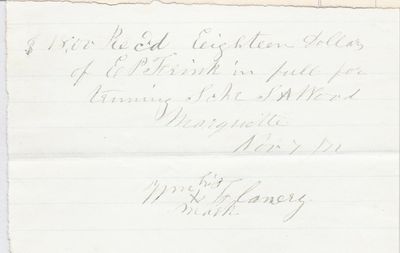 Wm. Flanery to S. A. Wood, Receipt