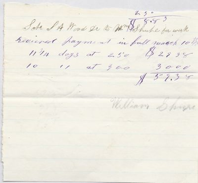 Wm. Shupe to S. A. Wood, Receipt