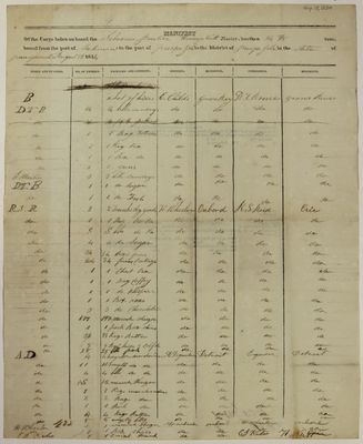 Pontiac, Manifest, 18 August 1824