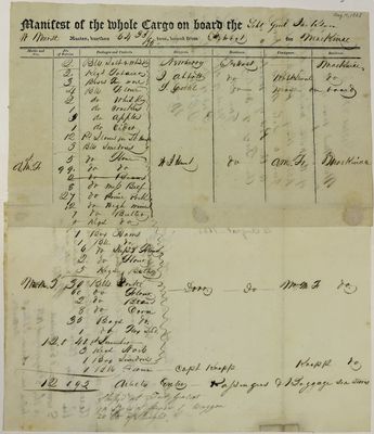 General Jackson, Manifest, 4 August 1825