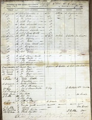 Pilot, Manifest, 20 April 1830