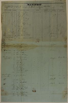 United States, Manifest, 12 May 1836