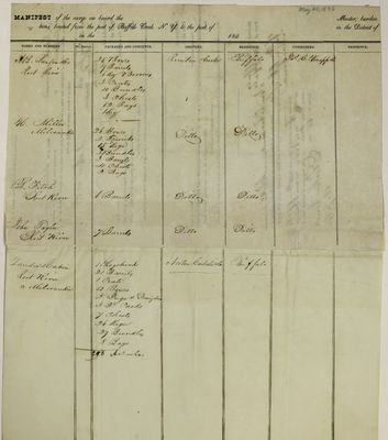 Cincinnati, Manifest, 11 May 1836