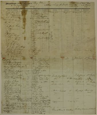 Illinois, Manifest, 22 July 1836