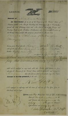 D. R. Holt, License, 27 July 1848