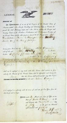 Algonquin, License, 28 July 1848