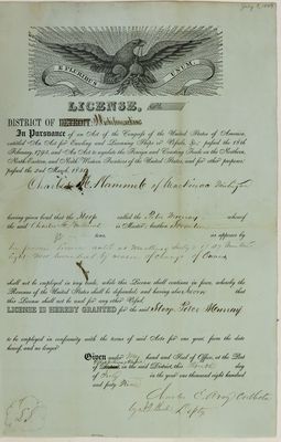 Peter Murray, License, 9 July 1849