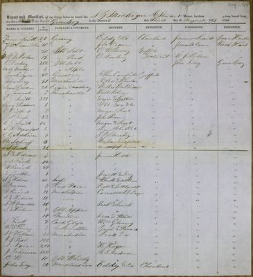 Michigan, Manifest, 30 August 1854