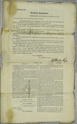 Treasury, Circular, 25 March 1807