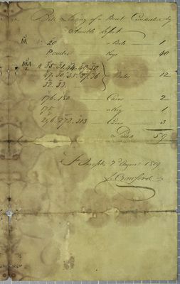 Amable Lefort, Invoice, 2 August 1809