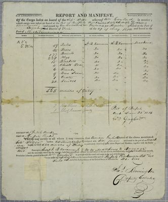 Tiger, Manifest, 22 June 1816