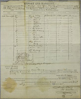 Champion, Manifest, 18 July 1816