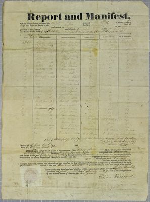 Tiger, Manifest, 1 June 1817