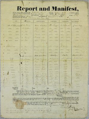 Tiger, Manifest, 14 April 1818