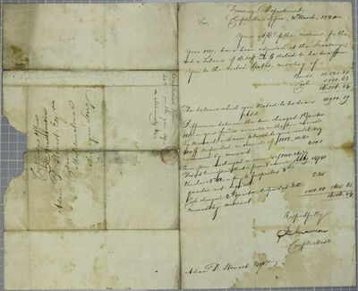 Treasury re Accounts, Letter, 31 March 1820