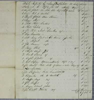 Joseph Rolette, Invoice, 30 July 1824