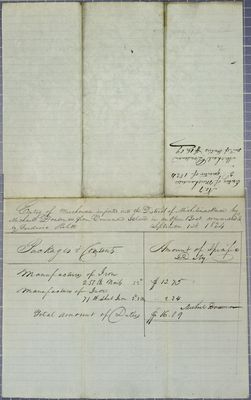 Michael Dousman, Invoice, 1 September 1824