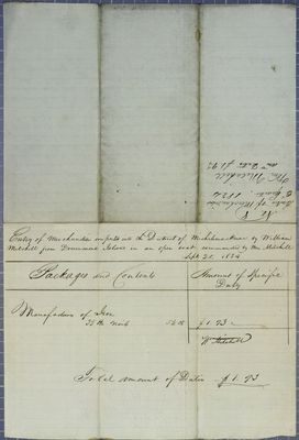 William Mitchell, Invoice, 20 September 1824