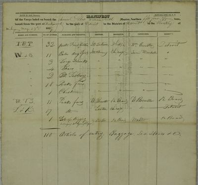 Pilot, Manifest, 23 May 1827