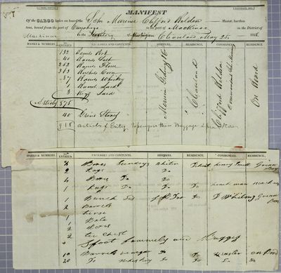 Mariner, Manifest, 25 May 1828