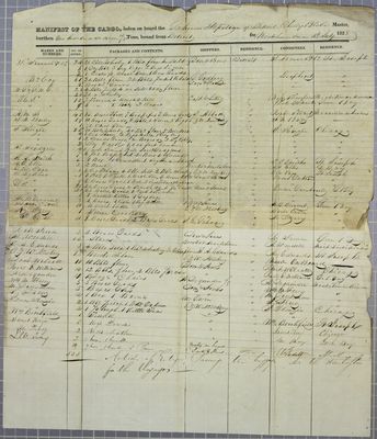 Detroit, Manifest, 16 July 1828