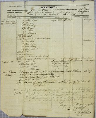 United States, Manifest, 1 October 1828