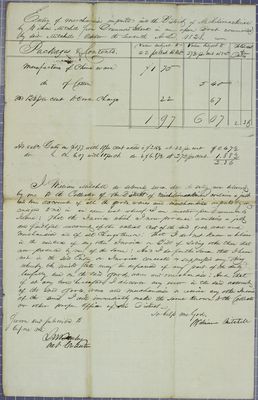 William Mitchell, Invoice, 7 October 1828