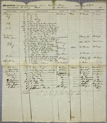 Detroit, Manifest, 19 May 1830