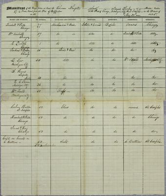 Navigator, Manifest, 22 May 1835