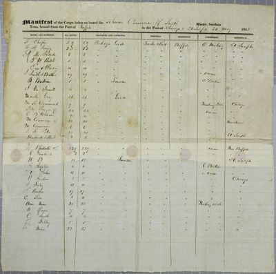 Commerce, Manifest, 30 May 1835