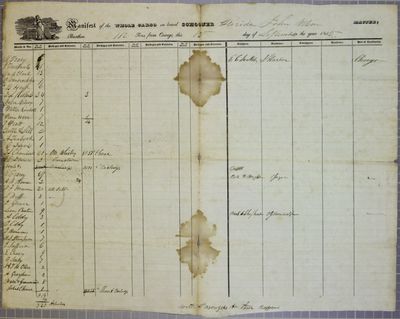 Florida, Manifest, 15 September 1835