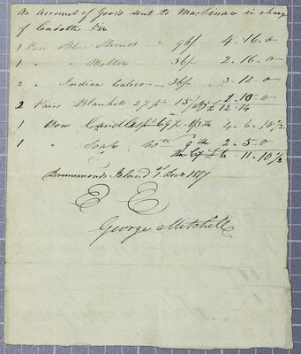 Invoice, George Mitchell, 1 December 1817