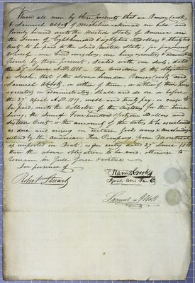 Bond, Ramsay Crooks, American Fur Company, 27 June 1818