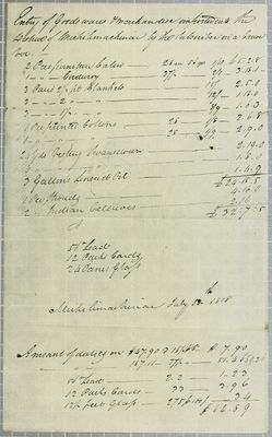 Invoice, canoe, George Mitchell, 13 July 1818