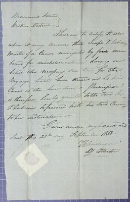 Certification, canoe, Joseph P. LaCroix,  28 September 1818