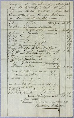 Invoice, Berthelot & Rolette, 10 October 1818