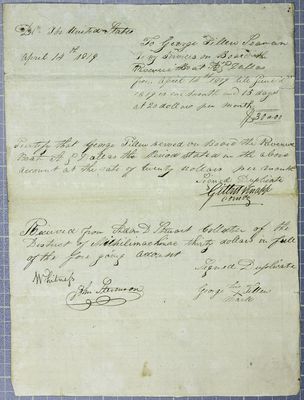 Receipts, George Tillen, 14 April 1819