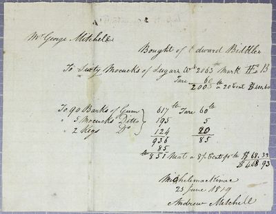 Receipt, George Mitchell, 25 June 1819