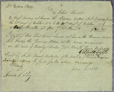 Receipt, John Lorin, 31 October 1819