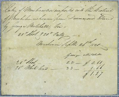 Mitchell, Manifest, 26 September 1820