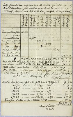 Charles O. Ermatinger, Invoice, 19 August 1825