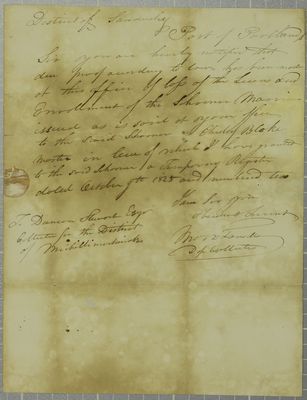 Mariner, Manifest, 9 October 1825